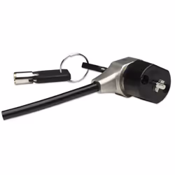Manhattan Mobile Security Laptop Lock, Key Lock, 1.8m, Compatible with Kensington style locks, Strong Steel Cable (5mm thick), Diecast Zinc Alloy Lock, All Metal Construction Resist Tampering, Two Keys Included, Black PVC Jacket, Lifetime Warranty, Blister