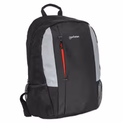 Manhattan York Backpack 16" Black/Grey, Padded Laptop Compartment, Large Front Pocket, Carry Handle, Two External Water Bottle Pockets - Additional view 3