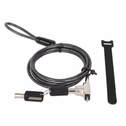 Manhattan Laptop Lock (Nano) with two keys, Compatible with Nano style locks, 1.5m cable, Anti theft, Strong steel cable - metal with clear PVC jacket, Notebook, Lifetime Warranty
