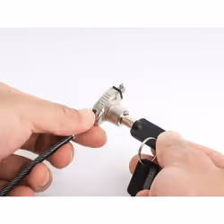 Manhattan Laptop Lock (Nano) with two keys, Compatible with Nano style locks, 1.5m cable, Anti theft, Strong steel cable - metal with clear PVC jacket, Notebook, Lifetime Warranty - Additional view 4