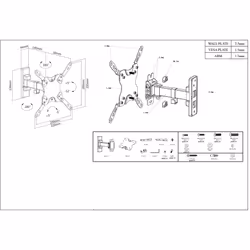 Manhattan TV & Monitor Mount, Wall, Tilt and Swivel, 1 screen, Screen Sizes: 13-42", Black, VESA 75x75 to 200x200mm, Max 20kg, Swivel with 2 pivots, Lifetime Warranty - Additional view 7