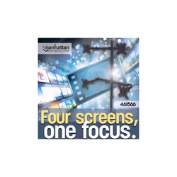 Manhattan TV & Monitor Mount, Desk, Double-Link Arms, 4 screens, Screen Sizes: 10-27", Black, Stand or Clamp Assembly, Quad Screens, VESA 75x75 to 100x100mm, Max 8kg (each), Lifetime Warranty - Additional view 4