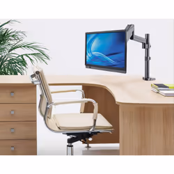 Manhattan TV & Monitor Mount, Desk, Full Motion (Gas Spring), 1 screen, Screen Sizes: 10-27", Black, Clamp or Grommet Assembly,VESA 75x75 to 100x100mm, Max 8kg, Lifetime Warranty - Additional view 7