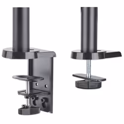 Manhattan TV & Monitor Mount, Desk, Full Motion (Gas Spring), 2 screens, Screen Sizes: 10-27", Black, Clamp or Grommet Assembly, Dual Screen, VESA 75x75 to 100x100mm, Max 8kg (each), Lifetime Warranty - Additional view 5