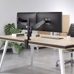 Manhattan TV & Monitor Mount, Desk, Full Motion (Gas Spring), 2 screens, Screen Sizes: 10-27", Black, Clamp or Grommet Assembly, Dual Screen, VESA 75x75 to 100x100mm, Max 8kg (each), Lifetime Warranty - Additional view 7