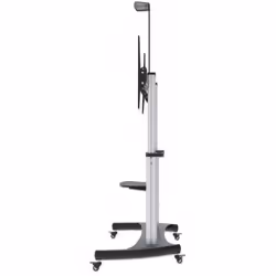 Manhattan TV & Monitor Mount, Trolley Stand, 1 screen, Screen Sizes: 60-100", Silver/Black, VESA 200x200 to 800x600mm, Max 100kg, Height adjustable 1200 to 1685mm, Camera and AV shelves, Aluminium, LFD, Lifetime Warranty - Additional view 4