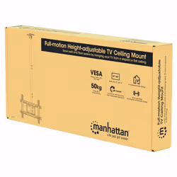 Manhattan TV & Monitor Mount - Ceiling, Screen Sizes: 37-65", Height: 70-157 cm, Black, VESA 200x200 to 600x400mm, Max 50kg, LFD, Lifetime Warranty - Additional view 4
