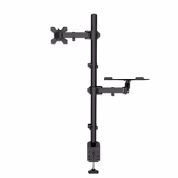 Manhattan TV & Monitor & Laptop Combo Mount, Desk, Full Motion, 1 screen, Screen Sizes: 10-27", Laptop up to 17", Black, Clamp Assembly, VESA 75x75 to 100x100mm, Max 8kg, Lifetime Warranty - Additional view 4
