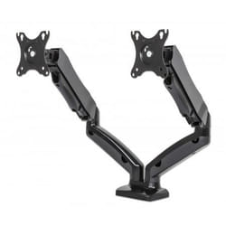 Manhattan TV & Monitor Mount, Desk, Full Motion (Gas Spring), 2 screens, Screen Sizes: 10-27", Black, C-Clamp or Grommet Assembly, Dual Screen, VESA 75x75 to 100x100mm, Max 6.5kg (each), Lifetime Warranty