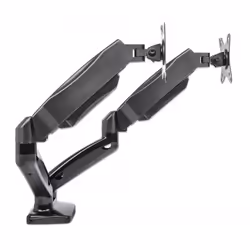 Manhattan TV & Monitor Mount, Desk, Full Motion (Gas Spring), 2 screens, Screen Sizes: 10-27", Black, C-Clamp or Grommet Assembly, Dual Screen, VESA 75x75 to 100x100mm, Max 6.5kg (each), Lifetime Warranty