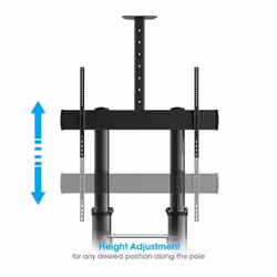 Manhattan TV & Monitor Mount, Trolley Stand, 1 screen, Screen Sizes: 70-120", Black, VESA 200x200 to 1000x600mm, Max 140kg, Height adjustable 1250 to 1600mm, Camera and AV shelves, Aluminium, LFD, Lifetime Warranty - Additional view 4
