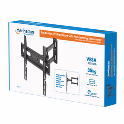 Manhattan TV & Monitor Mount, Wall, Full Motion, 1 screen, Screen Sizes: 32-55", Black, VESA 100x100 to 400x400mm, Max 35kg, LFD, Tilt & Swivel with 3 Pivots, Lifetime Warranty - Additional view 8