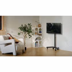 Manhattan Trolley Mount Stand for TV & Monitors, For screens: 13" to 42", VESA compatability: all between 75X75 to 200x200mm - check the dimensions of the four mounting holes on back of screen to ensure it fits, Max 20kg, Height-adjustable to six levels, Bracket - Additional view 8