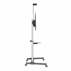Manhattan TV & Monitor Mount, Trolley Stand, Screen Sizes: 60-100", Silver/Black, VESA 200x200 to 1000x600mm, Max 80kg, Height adjustable 1200 to 1600mm, Camera/AV shelves, LFD - Additional view 5