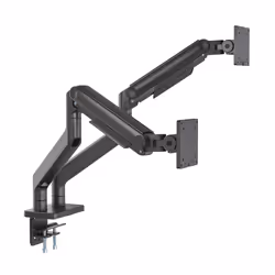 Manhattan TV & Monitor Mount, Desk, Full Motion (Spring), 2 screens, Screen Sizes: 13-45", Black, Clamp or Grommet Assembly, Dual Screen, VESA 75x75 to 100x100mm, Max 20kg (each) - Additional view 4