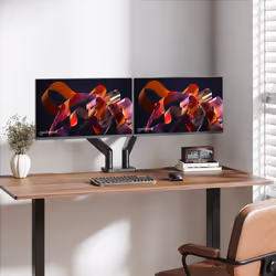 Manhattan TV & Monitor Mount, Desk, Full Motion (Spring), 2 screens, Screen Sizes: 13-45", Black, Clamp or Grommet Assembly, Dual Screen, VESA 75x75 to 100x100mm, Max 20kg (each) - Additional view 8