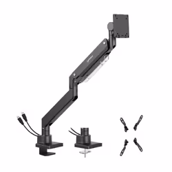 Manhattan TV & Monitor Mount, Desk, Full Motion (Gas Spring), Screen Sizes: 13-42", Black, C-Clamp or Grommet Assembly, VESA 75x75 to 200x200mm, Max Flat/27kg Curved/22kg - Additional view 5
