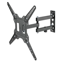 Manhattan Wall Mount for TV & Monitors (Full Motion), For Screens 32" to 55", VESA compatability: between 100x100mm and 400x400mm, Max 30kg, Check the screen's dimensions of the four mounting holes on back to ensure it fits, Black, Backed by Lifetime Warranty