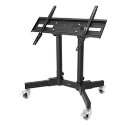 Manhattan Low Height Trolley Mount Stand for TV & Monitors, For screens 37" to 65", VESA compatability: all between 200x200 to 600x400mm - check the dimensions of the four mounting holes on back of screen to ensure it fits, Max 40kg, 45° tilt (tool free), Bracket