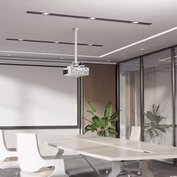 Manhattan Projector Mount, Ceiling, Universal, Full Motion, Height Range: 745 to 1145mm, Max 35kg, White, 360° rotation, +/-20° Tilt, and +/-8° Swivel, Lifetime Warranty