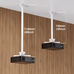 Manhattan Projector Mount, Ceiling, Universal, Full Motion, Height Range: 745 to 1145mm, Max 35kg, White, 360° rotation, +/-20° Tilt, and +/-8° Swivel, Lifetime Warranty - Additional view 4