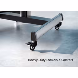 Manhattan Trolley Mount Stand for TV & Monitors (crank handle height adjust), For screens: 37" to 65", VESA compatability: all between 200x200 to 600x400mm -check the dimensions of the four mounting holes on back of screen to ensure it fits, Max 70kg,1120 to 1570mm - Additional view 7
