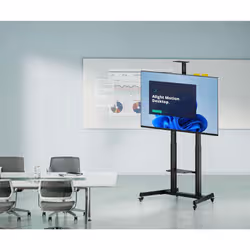 Manhattan Trolley Mount Stand for TV & Monitors (crank handle height adjust), For screens: 37" to 120",VESA compatability:all between 200x200 to 1000x600mm -check the dimensions of the four mounting holes on back of screen to ensure it fits,Max 120kg,1180 to 1630mm - Additional view 4