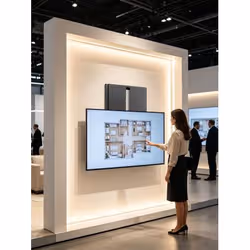 Manhattan Wall Mount for TV & Monitors (Tool Free Height Adjust), For screens 55" to 75", VESA compatibility: all between 200x200mm to 600x600mm - check the dimensions of the four mounting holes on back of screen to ensure it fits, Max 65kg, Black, Bracket - Additional view 2