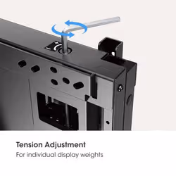 Manhattan Wall Mount for TV & Monitors (Tool Free Height Adjust), For screens 55" to 75", VESA compatibility: all between 200x200mm to 600x600mm - check the dimensions of the four mounting holes on back of screen to ensure it fits, Max 65kg, Black, Bracket - Additional view 5