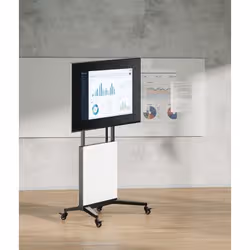 Manhattan Trolley Mount Stand for TV & Monitors (tool free height adjust), For screens:60" to 100",VESA:all between 200x200 to 1000x600mm -check the dimensions of the four mounting holes on back of screen to ensure it fits,Max 80kg,Height 1240 to 1560mm,LFD,Bracket - Additional view 3