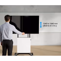Manhattan Trolley Mount Stand for TV & Monitors (tool free height adjust), For screens:60" to 100",VESA:all between 200x200 to 1000x600mm -check the dimensions of the four mounting holes on back of screen to ensure it fits,Max 80kg,Height 1240 to 1560mm,LFD,Bracket - Additional view 4