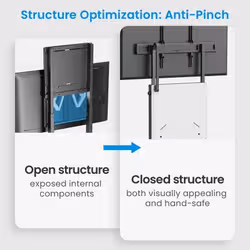 Manhattan Trolley Mount Stand for TV & Monitors (tool free height adjust), For screens:60" to 100",VESA:all between 200x200 to 1000x600mm -check the dimensions of the four mounting holes on back of screen to ensure it fits,Max 80kg,Height 1240 to 1560mm,LFD,Bracket - Additional view 5