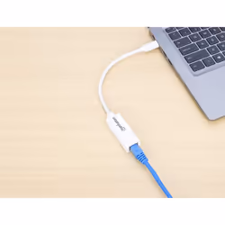 Manhattan USB-C to Gigabit (10/100/1000 Mbps) Network Adapter, White, Equivalent to US1GC30W, supports up to 2 Gbps full-duplex transfer speed, RJ45, Three Year Warranty, Blister - Additional view 5