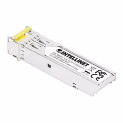 Intellinet Gigabit Fiber WDM Bi-Directional SFP Optical Transceiver Module 1000Base-BX-D (LC) Single-Mode Port, 120 km (75 mi.), BiDi WDM (RX1490/TX1550), MSA-compliant for Maximum Compatibility, Silver