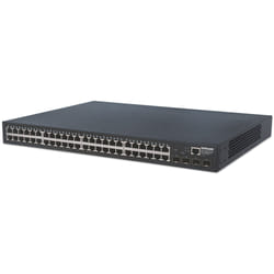 Intellinet 48-Port Gigabit Ethernet Web-Managed Switch with 4 SFP Ports, 48 x 10/100/1000 Mbps RJ45 Ports + 4 x SFP, IEEE 802.3az Energy Efficient Ethernet, SNMP, QoS, VLAN, ACL, 19 Rackmount" (Euro 2-pin plug)