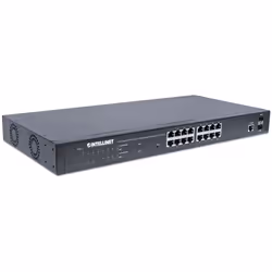 Intellinet 16-Port Gigabit Ethernet PoE+ Web-Managed Switch with 2 SFP Ports, 16 x PoE ports, IEEE 802.3at/af Power over Ethernet (PoE+/PoE), 2 x SFP, Endspan, 19" Rackmount - Additional view 2