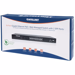 Intellinet 16-Port Gigabit Ethernet PoE+ Web-Managed Switch with 2 SFP Ports, 16 x PoE ports, IEEE 802.3at/af Power over Ethernet (PoE+/PoE), 2 x SFP, Endspan, 19" Rackmount - Additional view 5