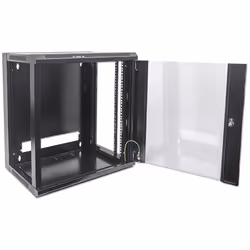 Intellinet 19" Network Cabinet - Wall Mount (Standard), 9U, 450mm Deep, Black, Flatpack, Max 60kg, Suitable also for use on desk or floor, Usable Depth 270mm to 350mm, Metal & Glass Door, Back Panel, Removeable Sides,Parts for wall installation not included - Additional view 7