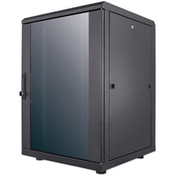 Intellinet 19" Network Cabinet - Free Standing, 16U, 600x600mm (width x depth), Black, Flatpack, Max 1500kg, Multi-Point Door Lock, One Lock Per Side Panel, Usable Depth 123 to 373mm, IP20 rated, Rack, Steel