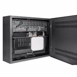 Intellinet Low-Profile 19" Wall Mount Cabinet with 4U Horizontal and 2U Vertical Rails Slim, Space-saving Enclosure with Only 170 mm (6.7 in.) Depth, Ideal for AV, Multimedia and Surveillance Applications, Assembled, Black RAL 7021 - Additional view 6