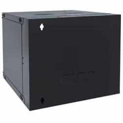 Intellinet 19" Network Cabinet - Wall Mount (Double Section Hinged Swing Out), 12U, 450mm Deep, Black, Flatpack, Max 30kg, Swings out for access to back of cabinet when installed on wall, Usable Depth 235mm, Rack, Parts for wall installation not included - Additional view 5