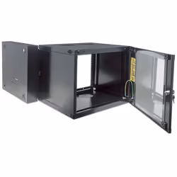 Intellinet 19" Network Cabinet - Wall Mount (Double Section Hinged Swing Out), 12U, 450mm Deep, Black, Flatpack, Max 30kg, Swings out for access to back of cabinet when installed on wall, Usable Depth 235mm, Rack, Parts for wall installation not included - Additional view 6