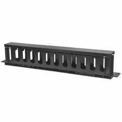 Intellinet 19" Cable Management Panel, 19" Rackmount Cable Manager, 1U, with Cover, Black - Additional view 5