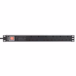 Intellinet 19" 1U PDU 6-way UK, With switch and Surge Protection, Rackmount, Power Distribution Unit, UK 3-pin outlets, 3m power cord, output - Additional view 4