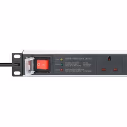 Intellinet 19" 1U PDU 6-way UK, With switch and Surge Protection, Rackmount, Power Distribution Unit, UK 3-pin outlets, 3m power cord, output - Additional view 5