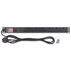 Intellinet 19" 1U PDU 6-way UK, With switch and Surge Protection, Rackmount, Power Distribution Unit, UK 3-pin outlets, 3m power cord, output - Additional view 6