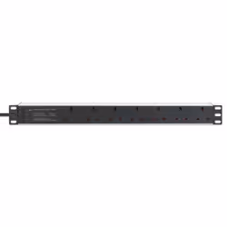 Intellinet 19" 1U PDU 7-way UK, Surge Protection, Rackmount, Power Distribution Unit, UK 3-pin outlets, 3m power cord, output - Additional view 4