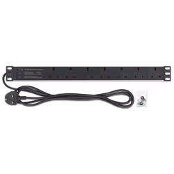 Intellinet 19" 1U PDU 7-way UK, Surge Protection, Rackmount, Power Distribution Unit, UK 3-pin outlets, 3m power cord, output - Additional view 6