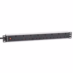 Intellinet 19" 1U PDU 7-way UK, Overload Protection, Rackmount, Power Distribution Unit, UK 3-pin outlets, 3m power cord, output - Additional view 2