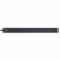 Intellinet 19" 1U PDU 7-way UK, Overload Protection, Rackmount, Power Distribution Unit, UK 3-pin outlets, 3m power cord, output - Additional view 3